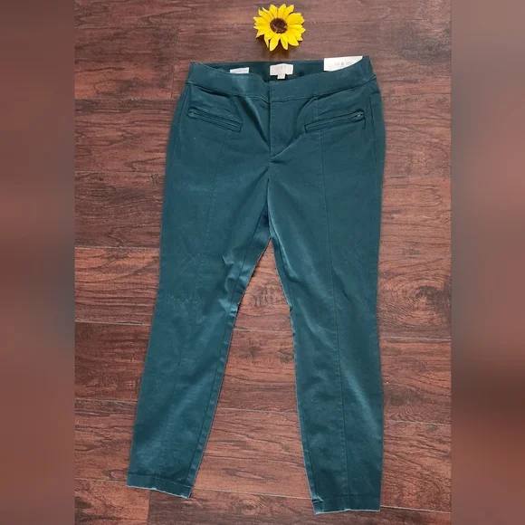 Loft Green Skinny Ankle Trousers Pants - Picture 2 of 7